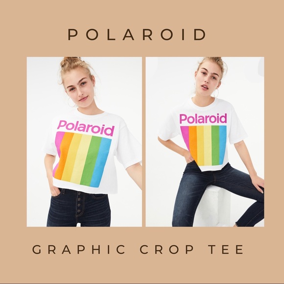 Polaroid Graphic Crop Tee. Size Medium. - Picture 2 of 7